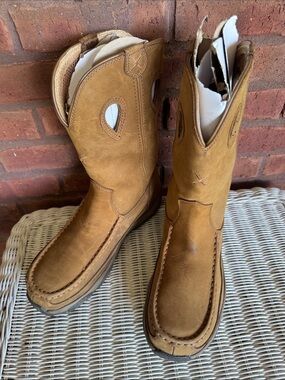 Twisted X Brown Leather Pull-On Work Boots